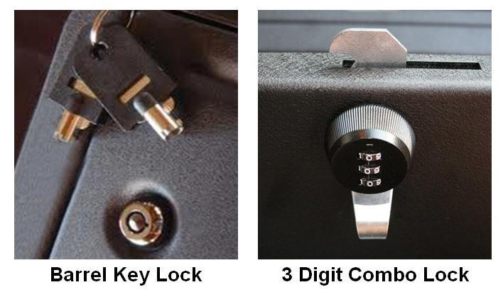 Key and Combo lock options for Console Vault Vehicle Safe